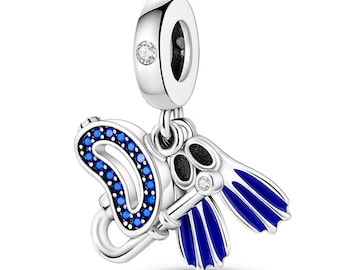 snorkeling charm fit for Pandora Bracelet 925 sterling silver, diving charm