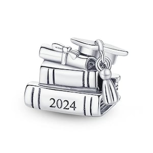 Graduation charm 2024 fit for Pandora Bracelet 925 sterling silver image 1