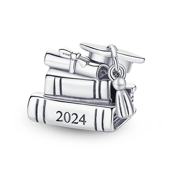 Ciondolo laurea 2024 adatto per bracciale Pandora in argento sterling 925