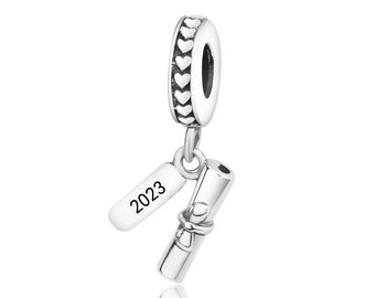 Graduation charm 2023 fit for Pandora Bracelet 925 sterling silver, you did it charm