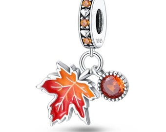 maple leaf charm fit for Pandora Bracelet 925 sterling silver