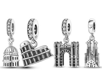 iconic building around the world cham fit for Pandora bracelet, famous building charm Genuine 925 sterling silver