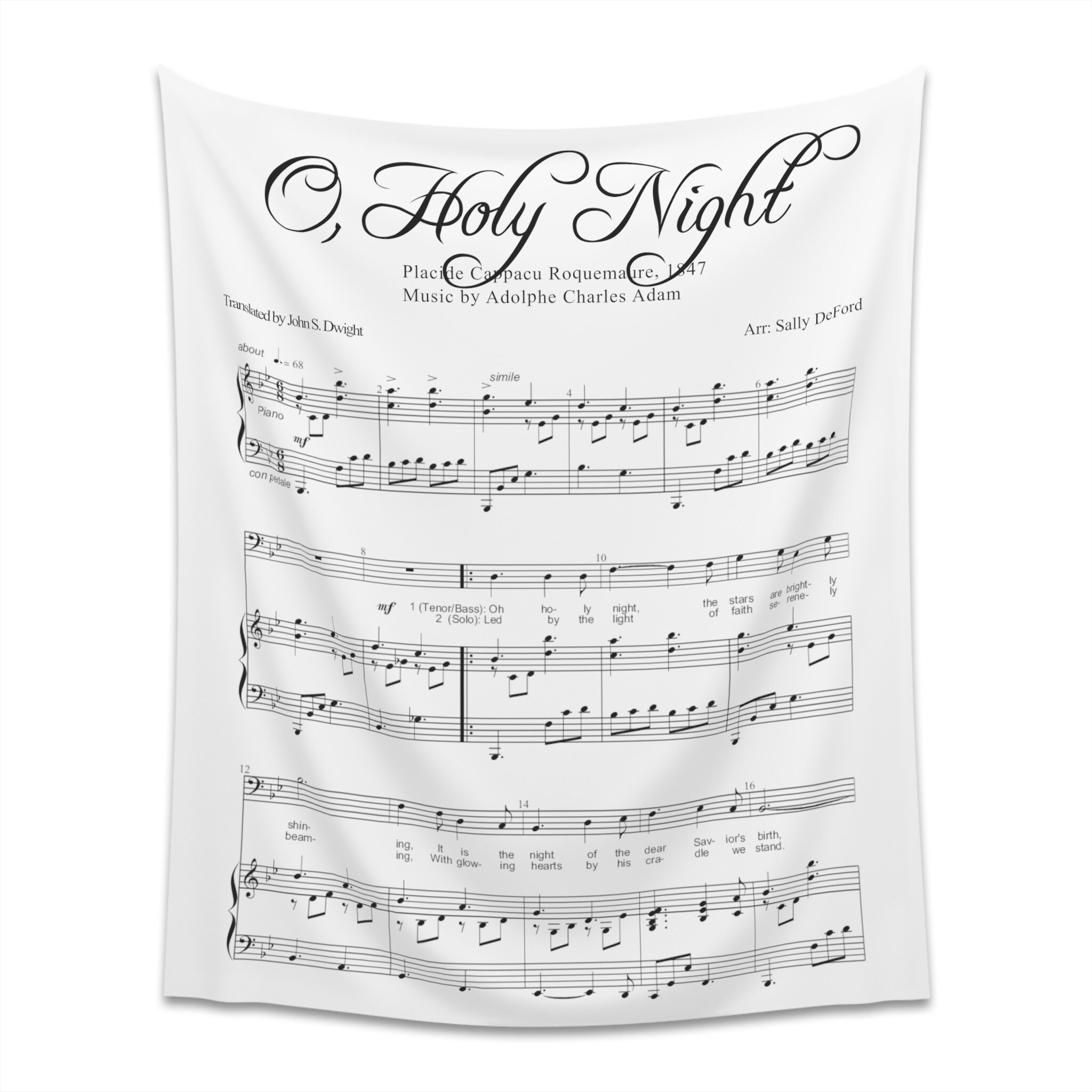 O Holy Night Sheet Music Wall Tapestry Etsy o-holy-night-sheet-music-wall-tapestry-etsy
