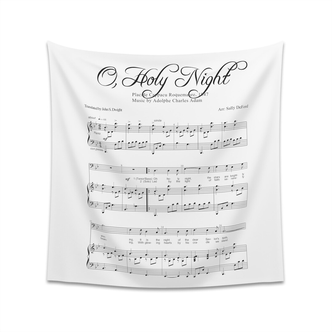O Holy Night Sheet Music Wall Tapestry Etsy o-holy-night-sheet-music-wall-tapestry-etsy