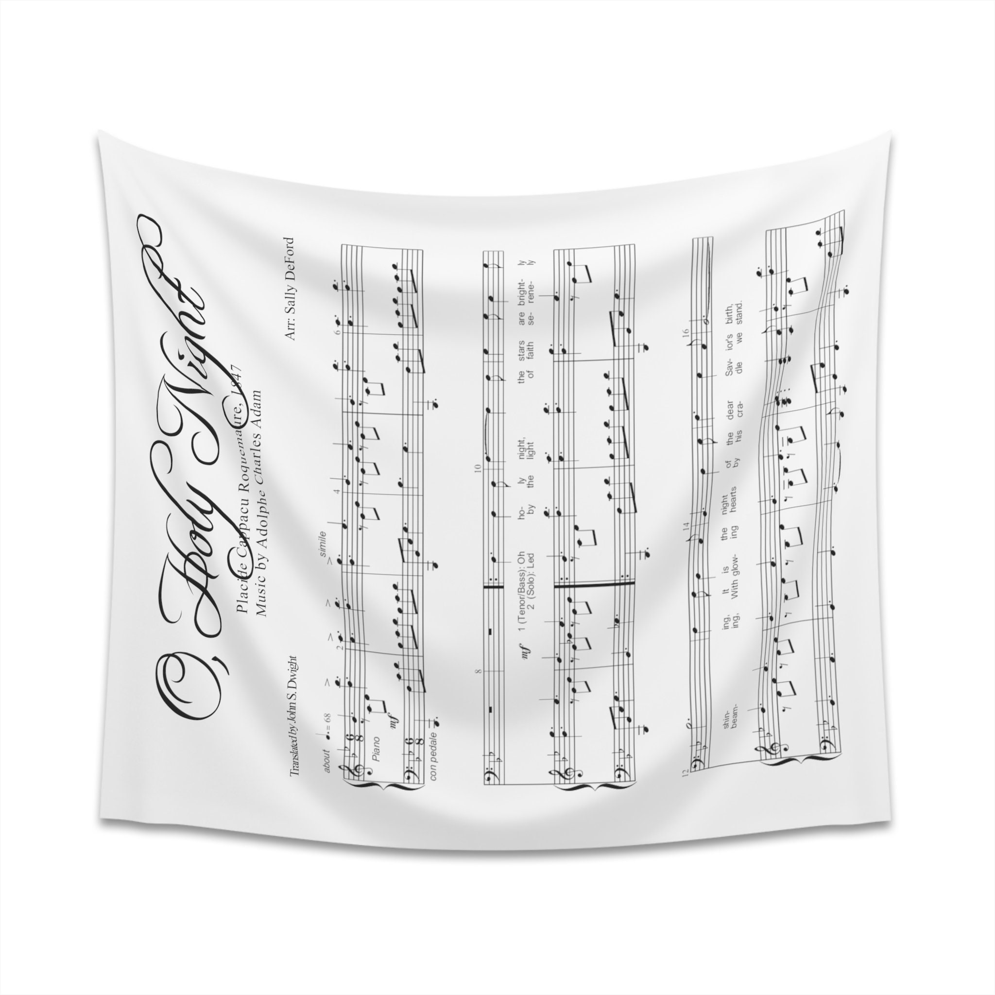 O Holy Night Sheet Music Wall Tapestry Etsy o-holy-night-sheet-music-wall-tapestry-etsy