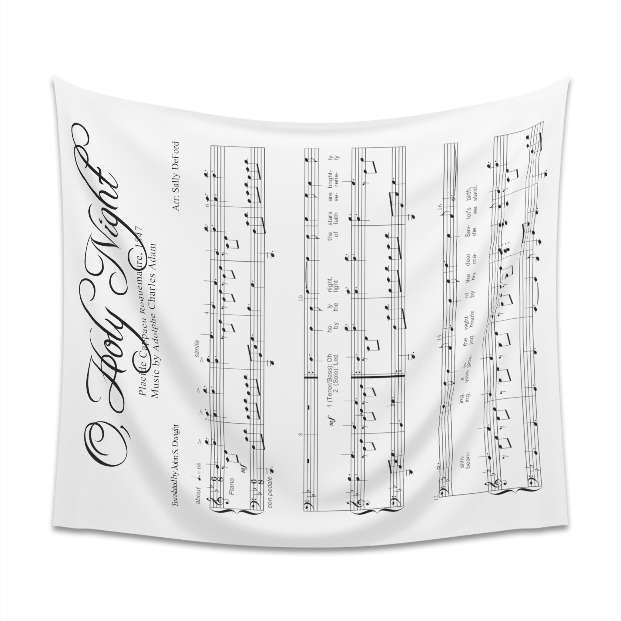 O Holy Night Sheet Music Wall Tapestry Etsy o-holy-night-sheet-music-wall-tapestry-etsy