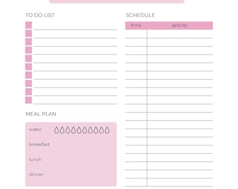 Rose Daily Schedule Printable - Digital Download - Pdf