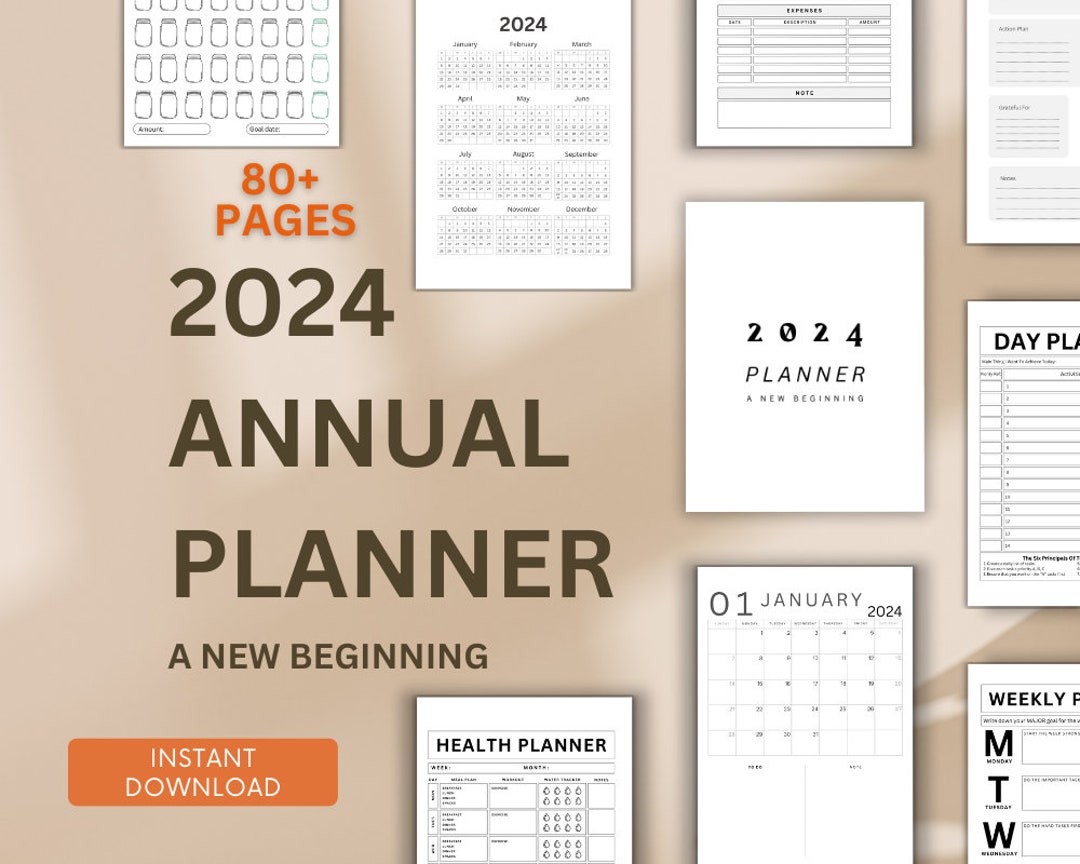 2024 Annual Planner 80 Pages Perfect Minimalist Planner - Etsy