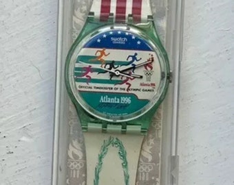 Reloj Swatch Atlanta Laurels GZ145 Olympic 34mm Nuevo Caja de Trabajo