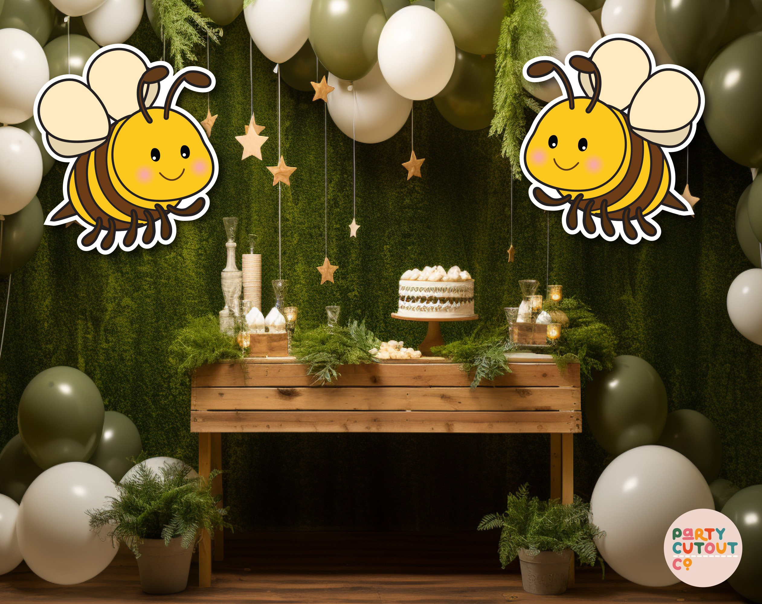 BIG CUTOUT Bee Party Buzzy Bee Props Happy Bee Cartoon Bee Yellow Bee ...