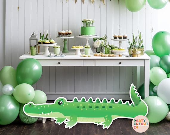 BIG CUTOUT Green Crocodile Decoration Safari Theme Prop Crocodile 