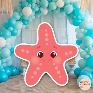 Gran recorte bajo el mar, fiesta, estrella de mar, decoración del océano, estrella de mar de Coral, decoración para fiesta bajo el océano, tamaño real, recorte de pie