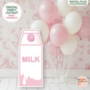 BIG CUTOUT Milk Carton Cutout Milk Decoration Milk and Cookies Birthday Ideas Baby Shower Ideas Sweet Treats Party Milk and Cookie Party