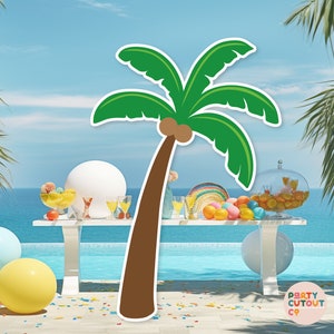 BIG CUTOUT Green Palm Tree Beach Party Hippie Birthday Party 70s Party Pool Party Palm Tree Birthday Party Life Size Cutout Standee Palm
