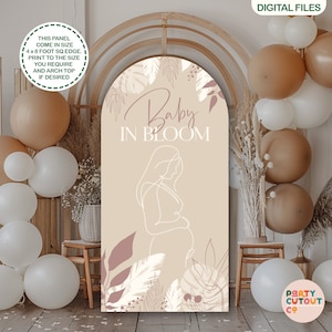 BIG BACKDROP Baby in Bloom Baby Shower Boho Baby Shower Party Decor Cutout Life Size Neutral Baby Shower Prop Baby Shower Backboard Signage
