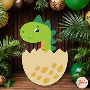 BIG CUTOUT Dinosaur Cut Out Decoration Baby Dinosaur Prop Stegosaurus in Egg Dinosaur Stand Up Cutout Birthday Party Life Size Cutout
