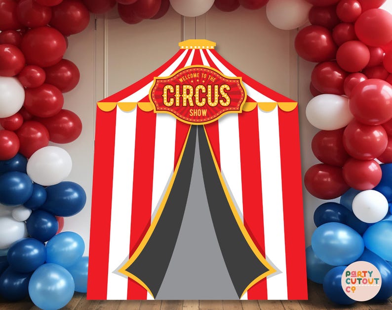 BIG CUTOUT Red Circus Tent Backdrop Circus Party Decor Big Top Prop ...