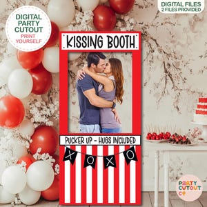 BIG CUTOUT Red Kissing Booth Photo Prop Valentines Day Prop Kissing Booth Cutout Life Size Cutout Valentine Kissing Booth Photo Frame Love