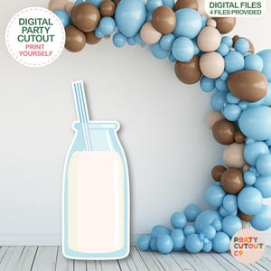 BIG CUTOUT Milk Bottle Cutout Milk Decoration Milk and Cookies Birthday Ideas Baby Shower Ideas Sweet Treats Party Milk and Cookie Party