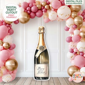BIG CUTOUT Celebration Sparkling Wine Bottle Cutout Champagne Bottle Prop 21st Birthday Prop 50th Life Size Cutout 30th Birthday Prop 40th