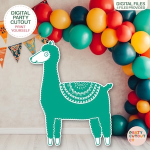BIG CUTOUT Teal Llama Cutout Fiesta Party Mexican Party Ideas Boho Llama Prop Life Size Cutout Llama Farm Party Alpaca Party Llama Birthday