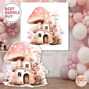 BIG CUTOUT BANNER Mushroom House Fairy Party Fairy Prop Whimsical Fairy Party Fairy House Faerie Fairyland Party Fairy Banner Sign