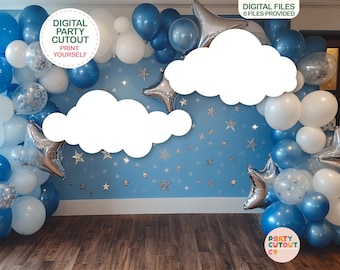 BIG CUTOUT Cloud Cutout Plane Party Ideas Hot Air Balloon Sky Baby Shower Party Clouds Birthday Party Life Size Cutout Standee Adventure Sky