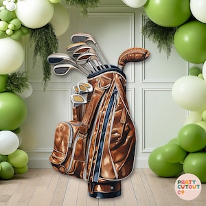 BIG CUTOUT Golf Bag Golf Cut Out Golf Decoration Golf Brown Golf Bag Decoration Masters Golf Stand Up Life Size Cutout Standee