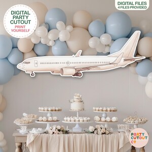 BIG CUTOUT Brown Plane Cut Out Aircraft Props Plane Party Cutout Travel Theme Baby Shower Oh My Time Flies Aeroplane Adventure Awaits Cutout
