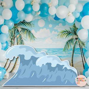 BIG CUTOUT Ocean Wave Beach Wave Mermaid Birthday Party Under the Sea Party Surfing Party Birthday Party Wave Life Size Cutout Standee Aloha