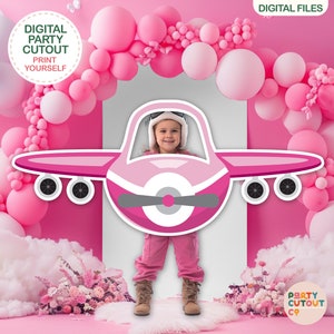 BIG CUTOUT Pink Plane Decor Travel Party Plane Photo Prop Airplane Birthday Party Plane Party Ideas Aircraft Life Size Cutout Pink Jet Plane