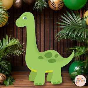 BIG CUTOUT Dinosaur Cut Out Decoration Dinosaur Prop Brachiosaurus Green Dinosaur Stand Up Cutout 1st Birthday Party Ideas Life Size Cutout