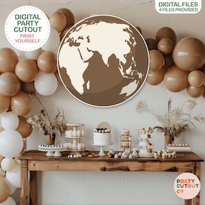 BIG CUTOUT Travel Party World Planet Earth Map Cutout World Flights Party Plane Party Baby Shower Ideas Life Size Cutout Adventure Awaits