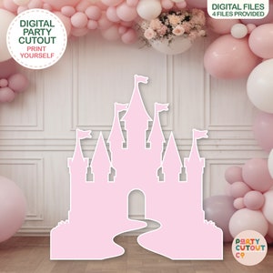 BIG CUTOUT Pale Pink Princess Party Princess Castle Cutout Pink Princess Decoration Castle Prop Stand Up Cutout Party Decor Life Size Cutout