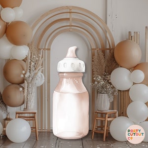 BIG CUTOUT Boho Baby Shower Brown Baby Bottle Neutral Gender Baby Shower Feeding Bottle Nursing Bottle Life Size Cutout Baby Standee