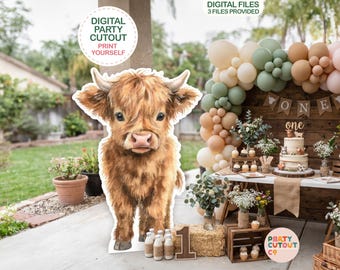 BIG CUTOUT Highland Cow Cutout Holy Cow Baby Shower Highland Cow First Birthday Cow Party Baby Shower Party Til The Cows Come Home Party