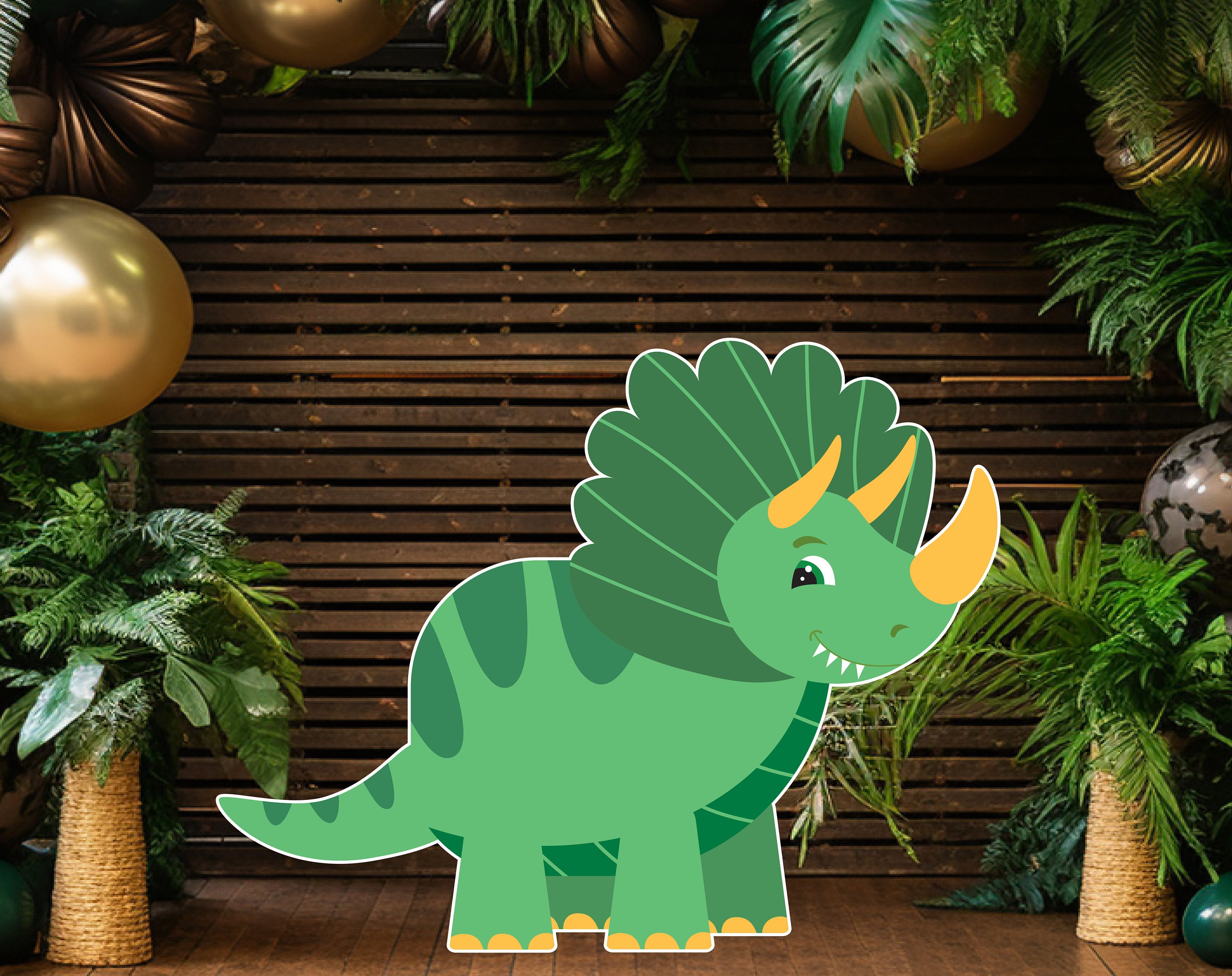Modello autoportante per ritaglio di dinosauro fai da te da 4 piedi per ragazzi o ragazze / Decorazioni per feste con dinosauri carini / Festa di compleanno a tema dinosauri - Italia