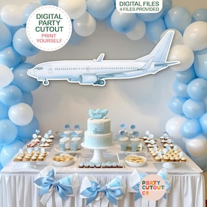 BIG CUTOUT Blue Plane Cut Out Aircraft Props Plane Party Cutout Travel Theme Boy Baby Shower Oh My Time Flies Aeroplane Adventure Awaits