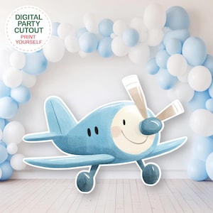 BIG CUTOUT Blue Plane Cut Out Aircraft Props Plane Cutout Travel Theme Baby Shower Oh My Time Flies Aeroplane Adventure Awaits Cutout Plane