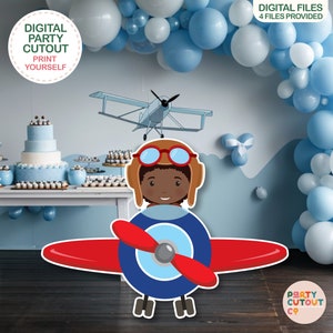 BIG CUTOUT Pilot Boy Plane Party Boy in Plane Decor Aircraft Prop Plane Cutout Birthday Party Plane Ideas Life Size Cutout Pilot Boy Flying