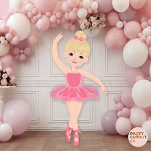 BIG CUTOUT, Ballerina Girl, Ballerina Decoration, Ballet Prop, Ballerina Pink Tutu Stand Up Cutout, Birthday Party Decor, Life Size Cutout