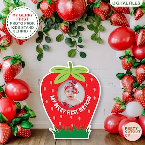 BIG CUTOUT Strawberry Party Strawberry Photo Prop My Berry First Birthday Party Strawberry Life Size Cutout Berry First Birthday Ideas Fruit