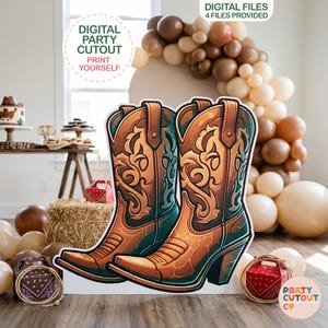 BIG CUTOUT Cowboy Party Brown Cowboy Boots Decor Western Themed Big Decor Cowboy Party Props Cowboy Boots Life Size Cutout Baby Shower