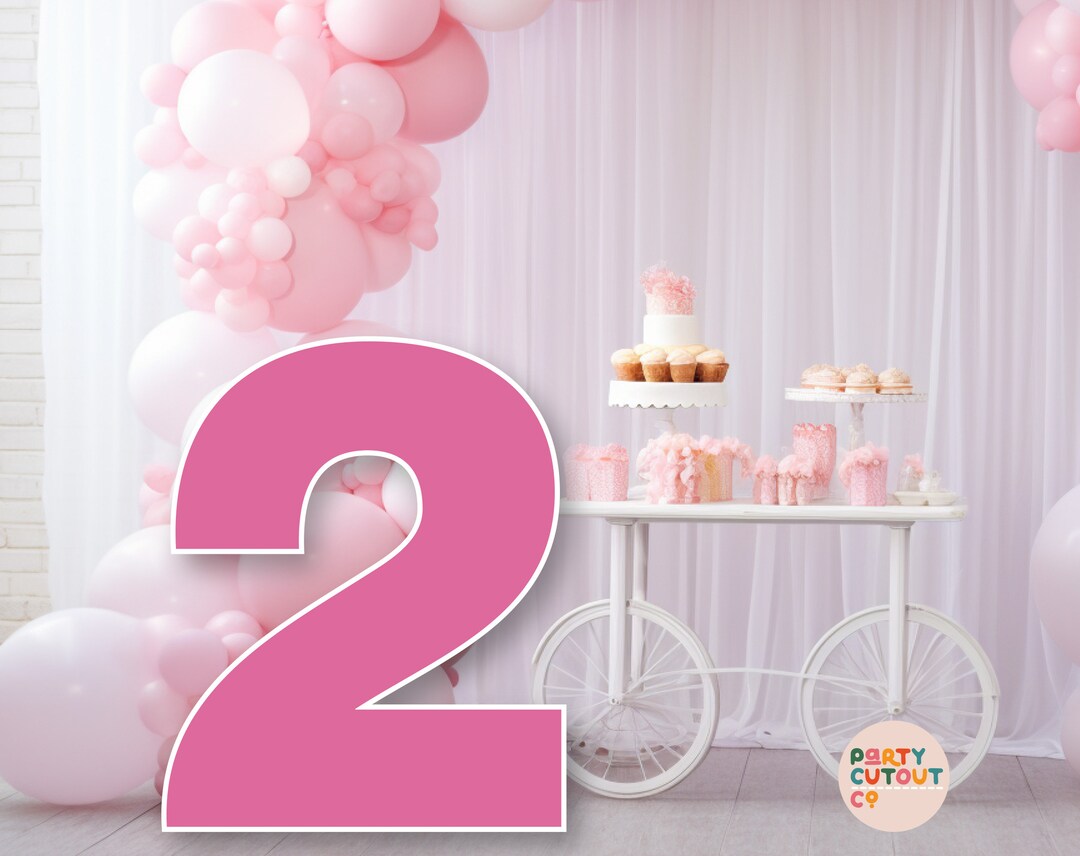 BIG CUTOUT Pink Number 2 Decoration Number Two Prop Wall Cutout Prop ...
