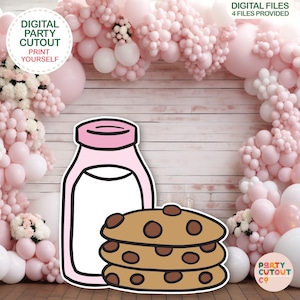 BIG CUTOUT Milk and Cookie Cutout Cookie Cutout Cookie Decoration Milk and Cookie Birthday Ideas Milk Bottle Cutout Girl Baby Shower Props