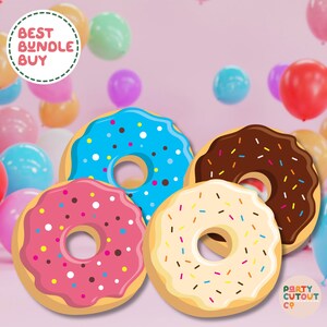 BIG CUTOUT Donut Decorations Donut Party Donut Props Candy Donut Cutout Stand Up Props Birthday Party Decor Donut Bundle DIGITAL