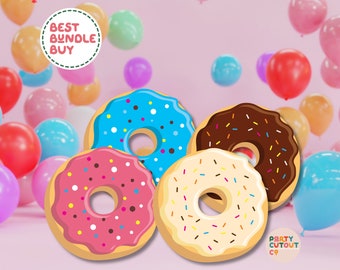 BIG CUTOUT Donut Decorations Donut Party Donut Props Candy Donut Cutout Stand Up Props Birthday Party Decor Donut Bundle DIGITAL