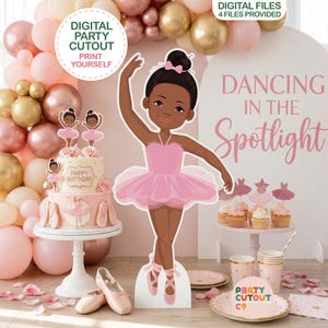 BIG CUTOUT Ballerina Decoration Ballet Prop Ballerina Girl Ballerina in Pink Tutu Stand Up Girl Birthday Party Decor Life Size Cutout Dancer