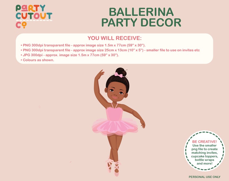 BIG CUTOUT, Ballerina Decoration, Ballet Prop, Ballerina Girl ...