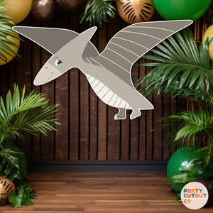 BIG CUTOUT Dinosaur Party Dinosaur Cut Out Dinosaur Prop Grey Pterodactyl Dinosaur Cardboard Cutout Party Decor Life Size Cutout